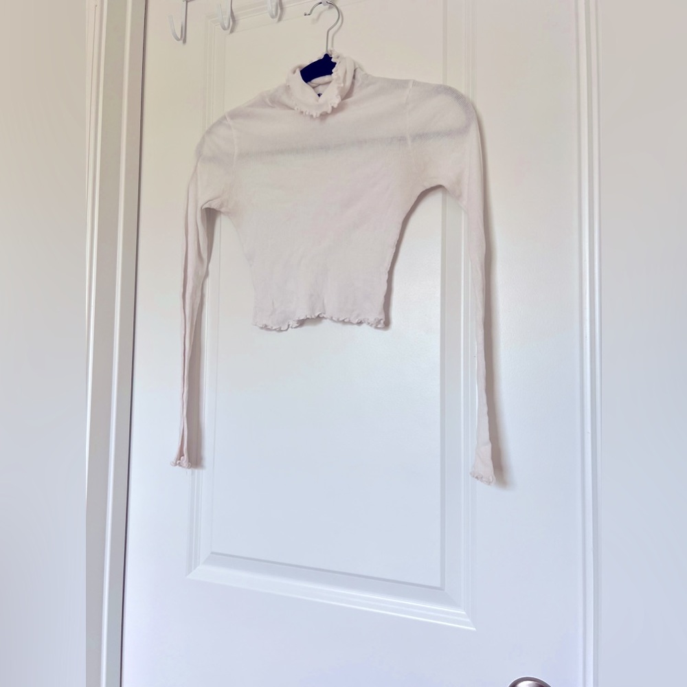 Seethrough, white turtleneck crop top